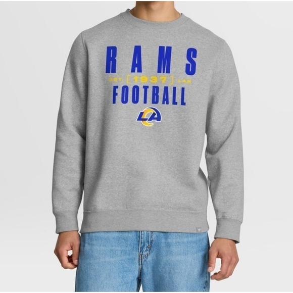 Fanatics Other - New Men Fanatics Los Angeles Rams Gray Powerful Throw Legacy Crew Sweatshirt S